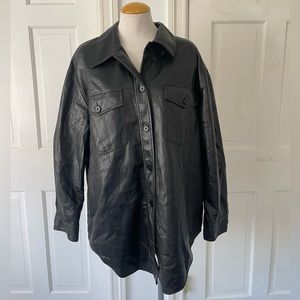 Aritzia Babaton Pleather Shirt Jacket, L